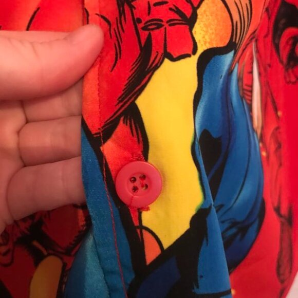 Vintage Marvel Comics X-Men 2002 All Over Graphic Hawaiian Shirt Size Medium Y2K - Picture 5 of 5